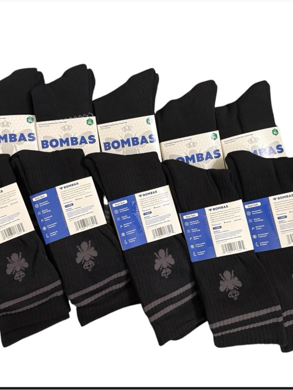 Bombas Black Crew Socks Men’s XL 13-16